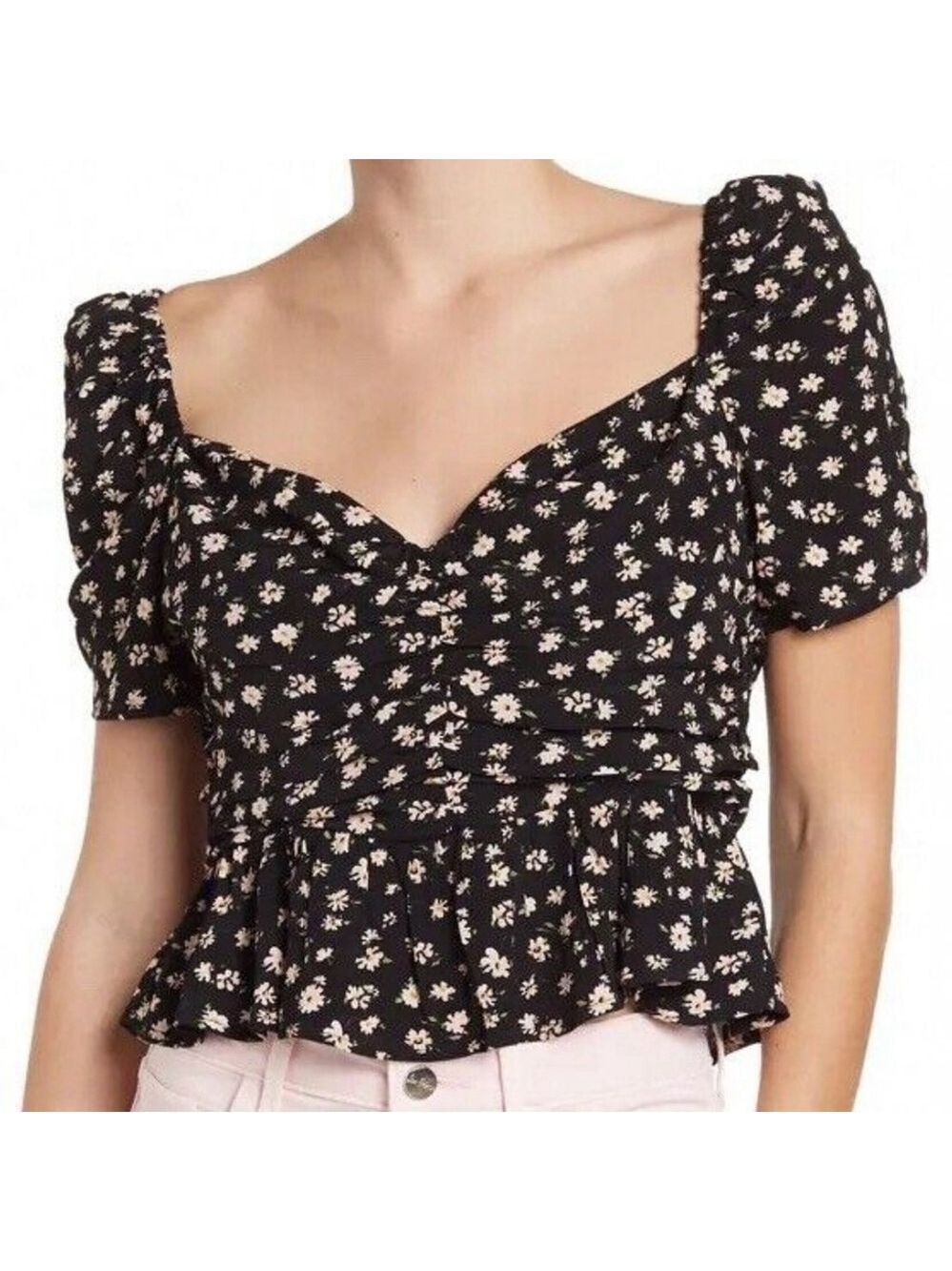 ASTR the Label | Sweetheart neckline top in Floral ditsy print - Picture 2 of 14